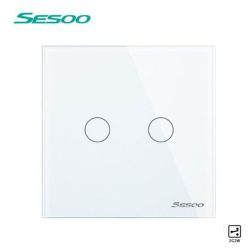 Sesoo A602W dupla váltó érintőkapcsoló, alternatív kapcsoló,  fehér
