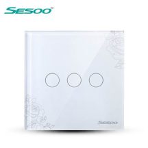 Sesoo D603F virágmintás 3 pólusú érintőkapcsoló