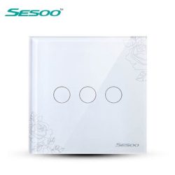 Sesoo D603F virágmintás 3 pólusú érintőkapcsoló