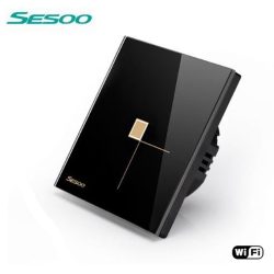 Sesoo W601B fekete WiFi egypólusú érintőkapcsoló