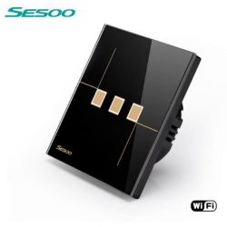 Sesoo W603B fekete WiFi 3 utas érintőkapcsoló